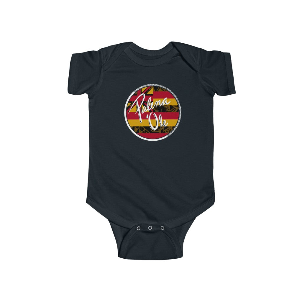 Kanaka Kollection Palena ‘Ole Flag Infant Fine Jersey Bodysuit (Yellow)