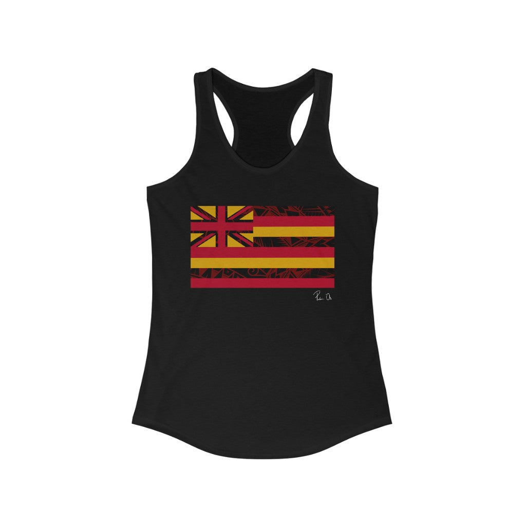 Kanaka Kollection Tribal Flag Racerback Tank (Red)