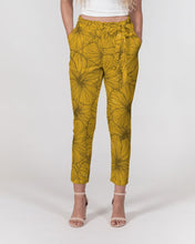 Load image into Gallery viewer, Hibiscus Women&#39;s Belted Tapered Pants (Yellow)
