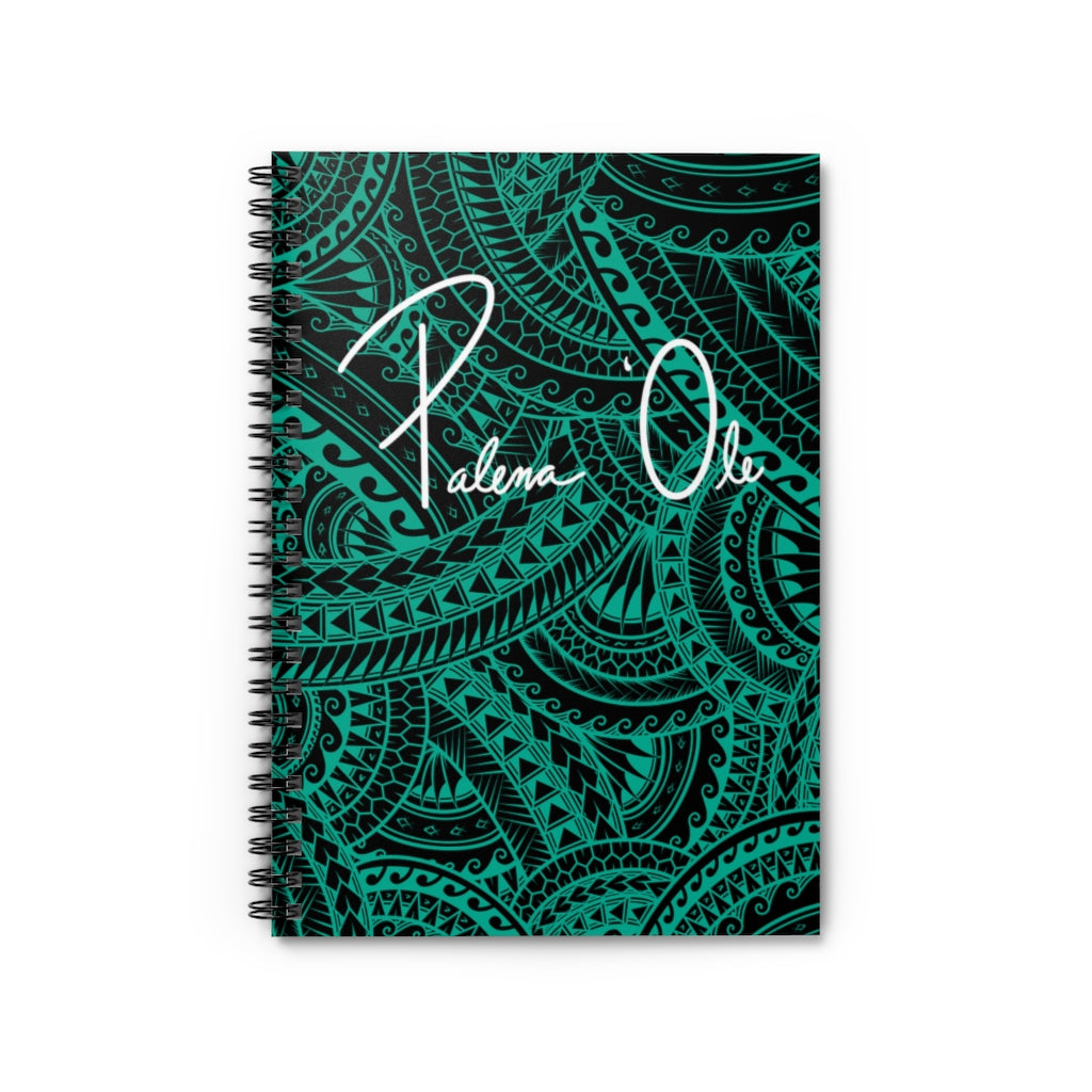 Tribal Spiral Notebook - Ruled Line (Teal)