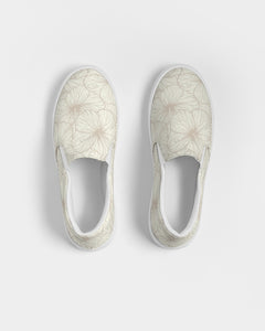 Hibiscus Women's Slip-On Canvas Shoe (Off White)