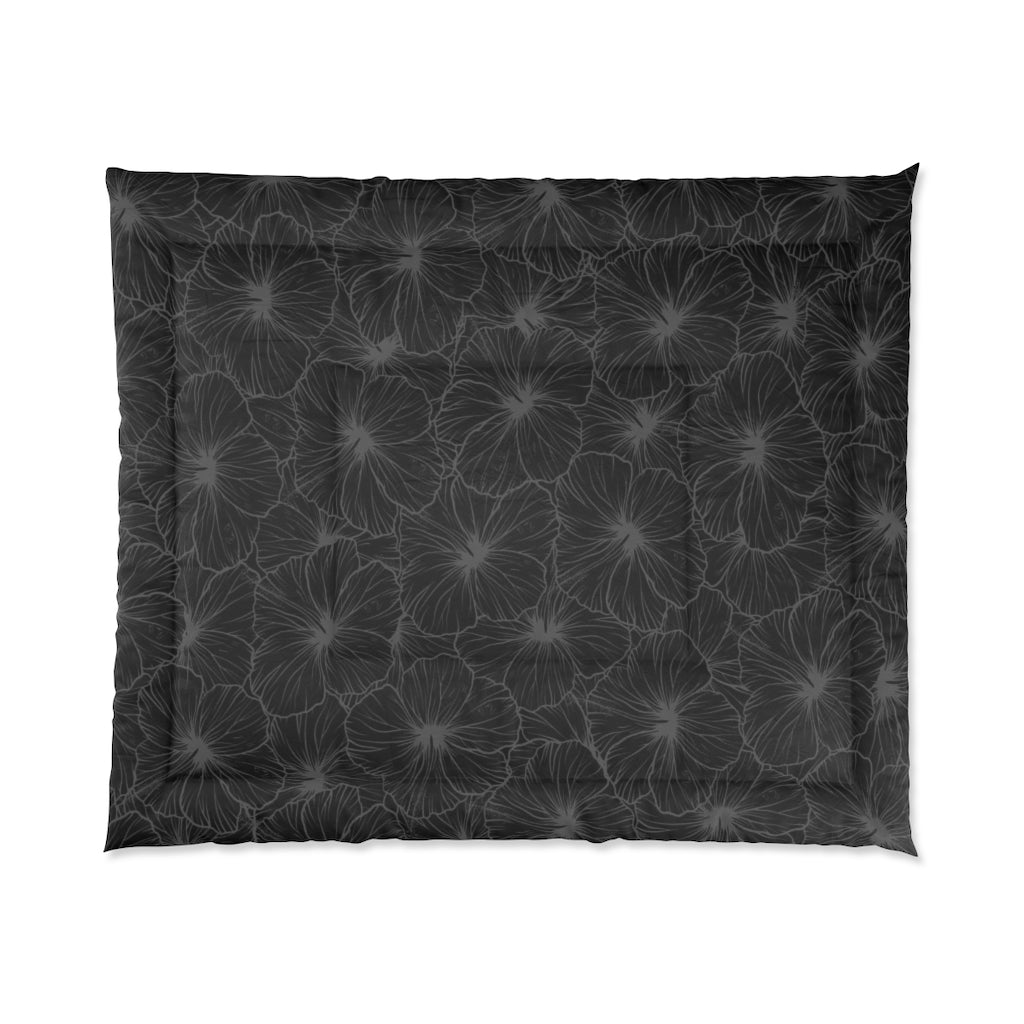 Hibiscus Comforter (Gray)