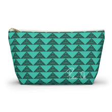 Load image into Gallery viewer, ‘Io Script Accessory Pouch w T-bottom (Teal)

