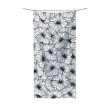 Load image into Gallery viewer, Hibiscus Polycotton Towel (B&amp;W)
