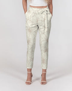 Hibiscus Women's Belted Tapered Pants (Off White)