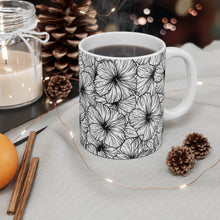 Load image into Gallery viewer, Hibiscus Graphic Mug 11oz (B&amp;W)
