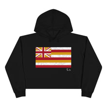 Load image into Gallery viewer, Kanaka Kollection Tribal Flag Cropped Hoodie (White)
