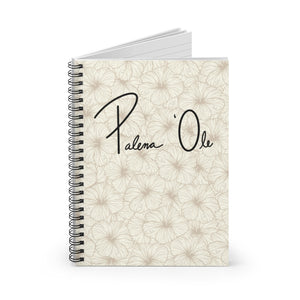 Hibiscus Spiral Notebook - Ruled Line (Off White)