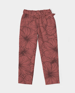 Hibiscus Women's Belted Tapered Pants (Pink)