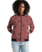 Load image into Gallery viewer, Hibiscus Women&#39;s Bomber Jacket (Pink)
