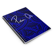 Load image into Gallery viewer, Tribal Spiral Notebook - Ruled Line (Royal Blue)
