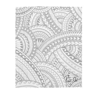 Tribal Velveteen Plush Blanket (White)