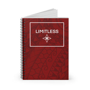 Tribal LIMITLESS Square Spiral Notebook - Ruled Line (Red)