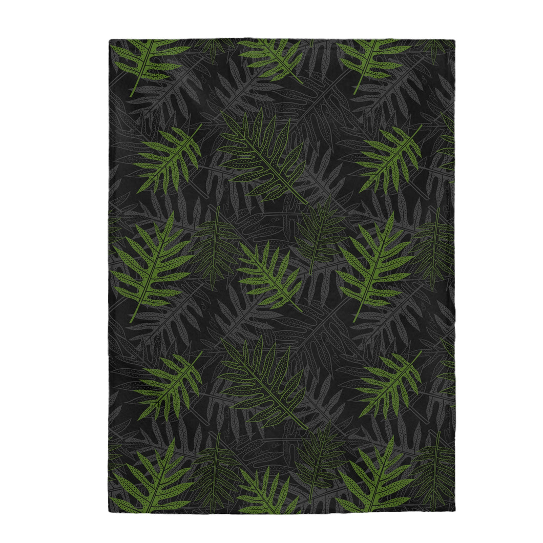 Laua’e Velveteen Plush Blanket (Green)