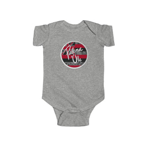 Kanaka Kollection Palena ‘Ole Flag Infant Fine Jersey Bodysuit (Gray)
