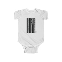 Load image into Gallery viewer, Kanaka Kollection Tribal Flag Infant Fine Jersey Bodysuit (B&amp;W)

