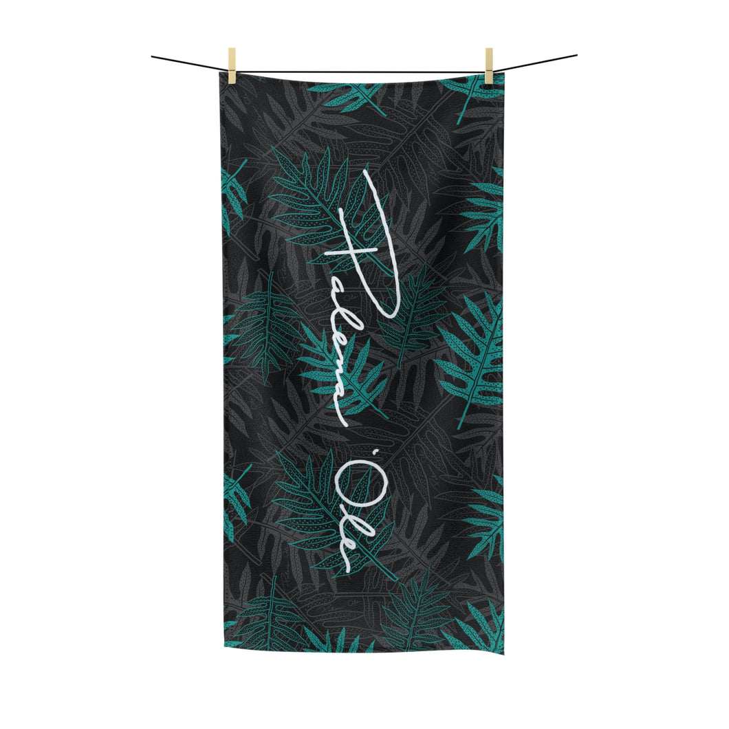 Laua’e Polycotton Script Towel (Teal)