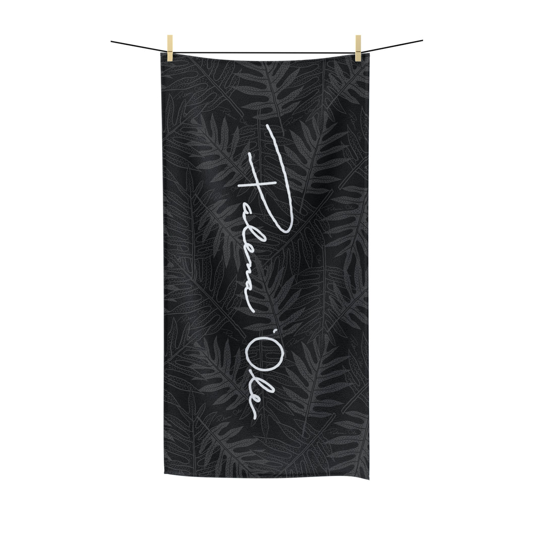 Laua’e Polycotton Script Towel (Gray)