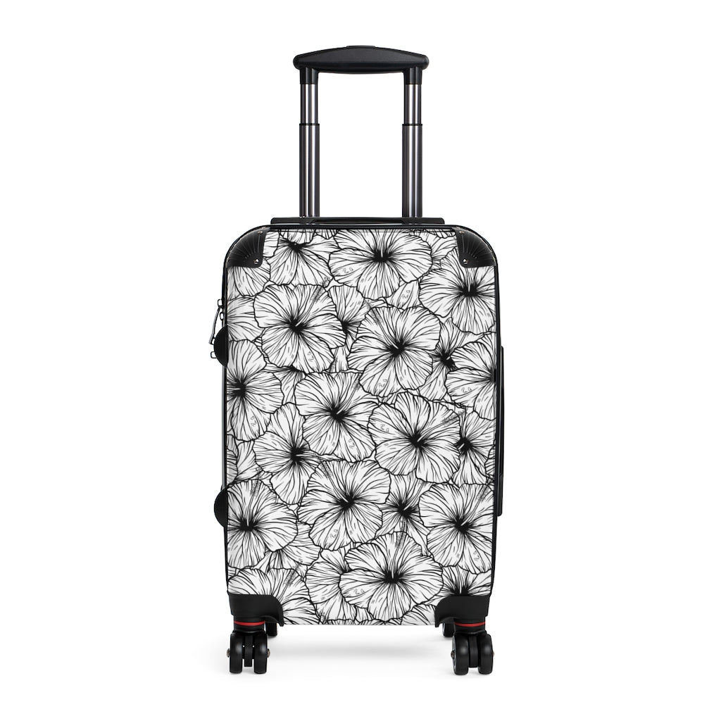 Hibiscus Cabin Suitcase (B&W)