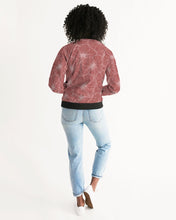 Load image into Gallery viewer, Hibiscus Women&#39;s Bomber Jacket (Light Pink)
