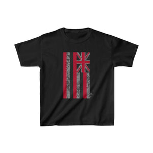 Kanaka Kollection Tribal Flag Kids Heavy Cotton™ Tee (Gray)