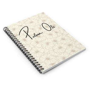 Hibiscus Spiral Notebook - Ruled Line (Off White)