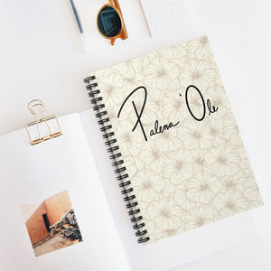 Hibiscus Spiral Notebook - Ruled Line (Off White)