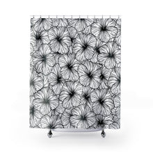 Load image into Gallery viewer, Hibiscus Shower Curtain (B&amp;W)
