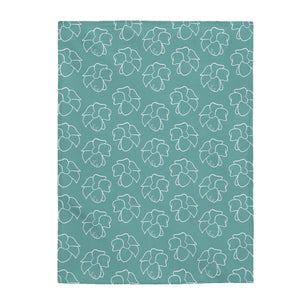 Puakenikeni Velveteen Plush Blanket (Blue)