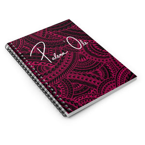 Tribal Spiral Notebook - Ruled Line (Pink)
