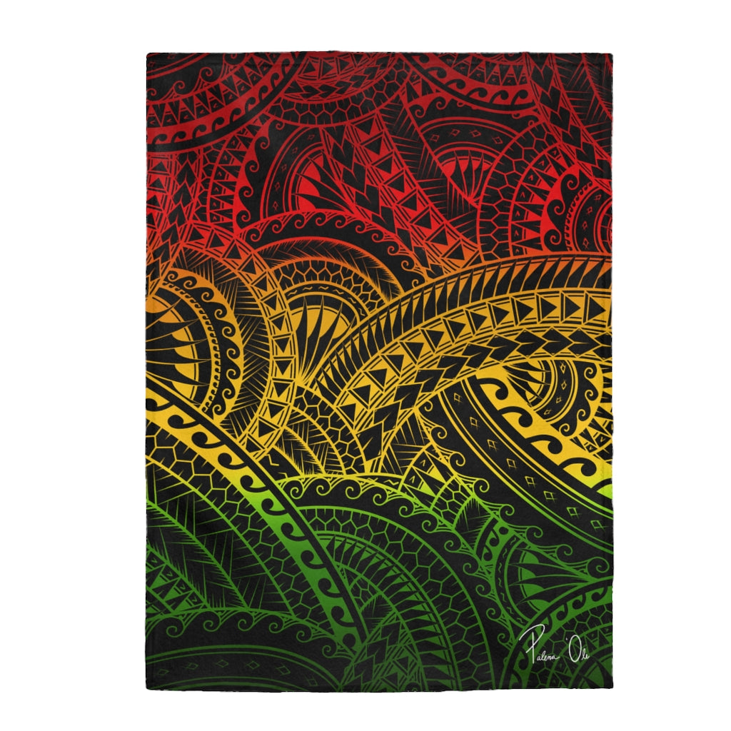 Tribal Velveteen Plush Blanket (Reggae)