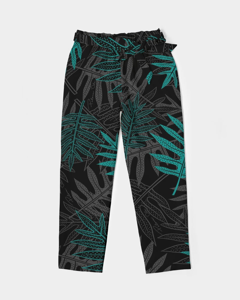 Laua’e Women's Belted Tapered Pants (Teal)