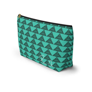 ‘Io Script Accessory Pouch w T-bottom (Teal)