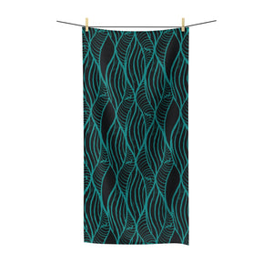 NALU Polycotton Towel (Black & Teal)