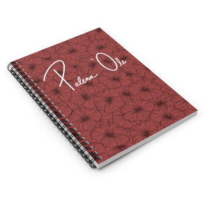 Hibiscus Spiral Notebook - Ruled Line (Pink)