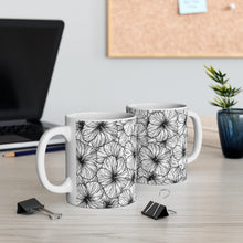 Load image into Gallery viewer, Hibiscus Graphic Mug 11oz (B&amp;W)
