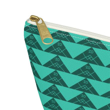 Load image into Gallery viewer, ‘Io Script Accessory Pouch w T-bottom (Teal)
