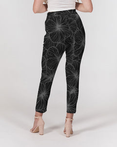 Hibiscus Women's Belted Tapered Pants (Gray)