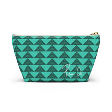 Load image into Gallery viewer, ‘Io Script Accessory Pouch w T-bottom (Teal)
