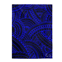 Load image into Gallery viewer, Tribal Velveteen Plush Blanket (Royal Blue)
