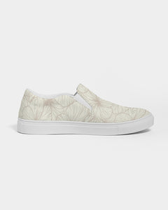 Hibiscus Women's Slip-On Canvas Shoe (Off White)