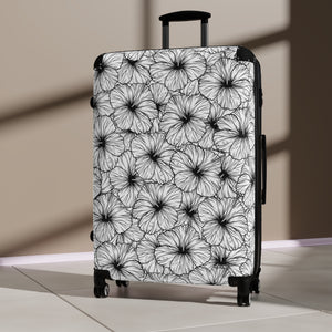 Hibiscus Cabin Suitcase (B&W)