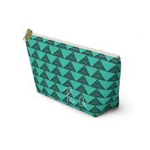 Load image into Gallery viewer, ‘Io Script Accessory Pouch w T-bottom (Teal)
