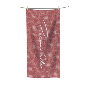 Hibiscus Script Polycotton Towel (Light Pink)