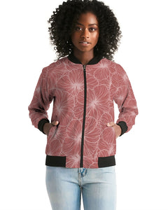 Hibiscus Women's Bomber Jacket (Light Pink)