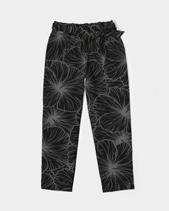 Hibiscus Women's Belted Tapered Pants (Gray)