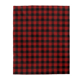 Kanaka Plaid Velveteen Plush Blanket (Red)