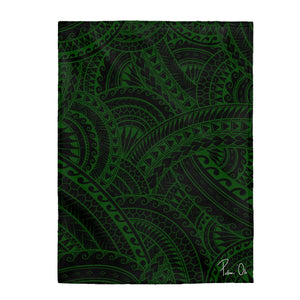 Tribal Velveteen Plush Blanket (Green)