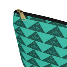 Load image into Gallery viewer, ‘Io Script Accessory Pouch w T-bottom (Teal)
