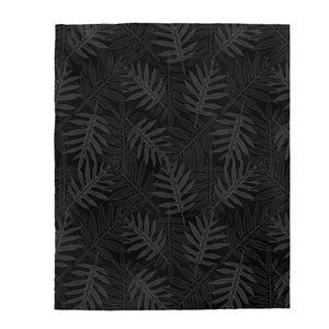 Laua’e Velveteen Plush Blanket (Gray)